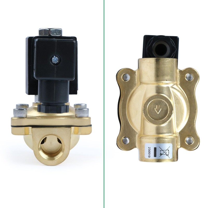 U.S. Solid 3/8" Brass Solenoid Valve - 24V AC, Normally
