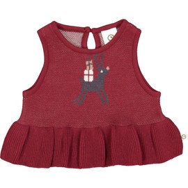 müsli Baby Girls' Knit Jacquard Sweater Vest, Cabernet
