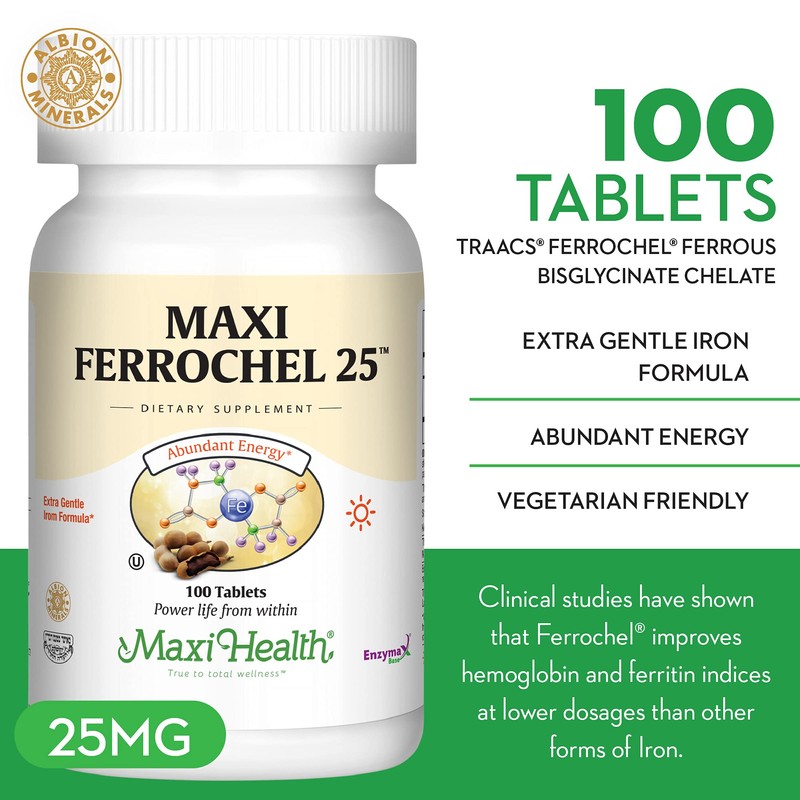Maxi Health Iron Supplement - Gentle Iron Supplements for Men