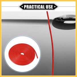 REPAIROCK Car Door Edge Guard, 16.4ft U Shape Rubber Edge Trim Seal Strip Protector Universal for Car Truck ATV Boat Multifunctional No Glue PVC Iron Red Auto Replacement Parts