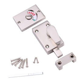 Bathroom Toilet WC Indicator Privacy Dead Bolt Door Lock, Vacant Engaged + Screws, 38 * 13 * 35mm Toilet Shower cubicles & Bathroom Indicator Bolt (Satin Nickel)