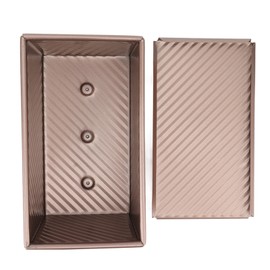 Loaf Pan with Lid for Baking Bread Nonstick Corrugated Steel Bakeware Mould for Oven Kitchen