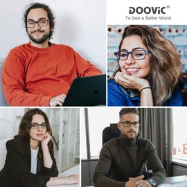 DOOViC Reading Glasses 1.0 Blue Light Blocking Computer Readers for Men Women, Anti UV/Glare/Fatigue 4 Pack