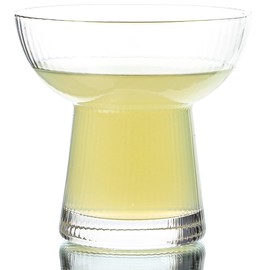 Lysenn Stemless Margarita Glasses Set of 2 - Elegant Vertical Stripes Cocktail Glasses – Premium Hand Blown Glassware for Martini and Mixed Drinks – 10 oz