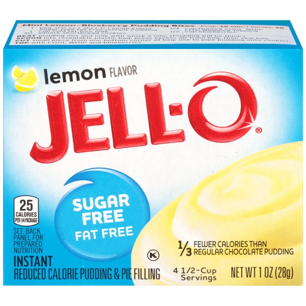 Jell-O Instant Lemon Sugar-Free Fat Free Pudding & Pie Filling (1 oz Boxes, Pack of 24)