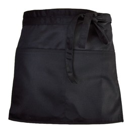 TOOLSTAR Waist Apron, Waist Pocket Apron Unisex 15.7 * 23.6in Half Aprons Waist Apron with 2 Pockets Suitable for Kitchen Restaurant Bar etc (1pcs Black)