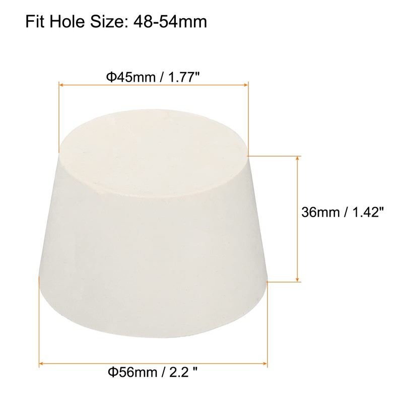 sourcing map Rubber Tapered Plug 45mm to 56mm Solid Test