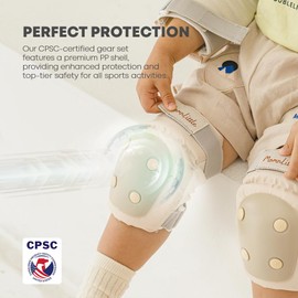 Momnlittle Kids Protective Gear Set Knee Pads, Elbow Pads, and Wrist Guards for Boys & Girls (3-7 Years) Adjustable Toddler Safety Gear with Mesh Carry Bag for Skating, Cycling, Skateboarding