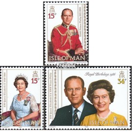 united kingdom - Isle Of Man 319-321 (complete.issue.) unmounted mint/never hinged ** MNH 1986 Queen Elizabeth II. (Stamps for collectors) British royal family (Diana, Charles, Elisabeth ..)