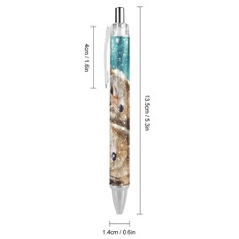 Niapessel Black Pens Ballpoint Pen Ball Point Pen Smooth Writing Gel Pens Retractable 0.5 Fine Point for School Office Wild Animal Wolf Pattern 4 PCS