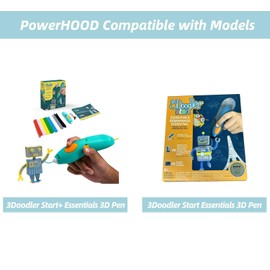 PowerHOOD 5V AC/DC Adapter Compatible with 3Doodler Start/Start+ Essentials 3D Pen Set for Kids SPLUS-SIOC-DP 3DS-ESST-SIOC 3DS-ESST-E-R 3DS-ESST-FES-R-17 5VDC DC5V 5volt Power Supply Charger PSU