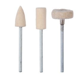 PROXXON No. 28800 Pure Hair Buff Set of 3 [Disc Type 0.6 inch (16 mm), Rod Type 0.3 inch (7.0 mm), Bullet Type 0.3 inch (8.0 mm), Shaft Diameter 0.09 inch (2.35 mm)