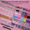 ESUOHYM Nail Charms Kit with 30 Sheets Flower Nail Stickers,6