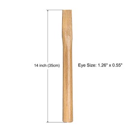 sourcing map 14 Inch Wood Replacement Handle Curved Replaceable Handle for Axe Hammer Flat Square Eye Oak Wood