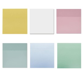 300 Sheets Pastel Transparent Sticky Notes 3x3 Inch Clear Sticky Tabs Translucent Page Writable Index Tabs Memo Stickers with Lines Bright Color Planner Accessories (Colorful, 3x3)