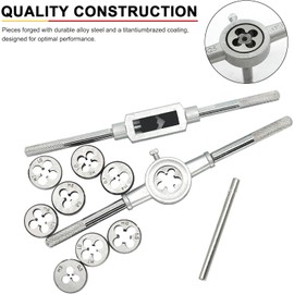 BeHappy 40PCS Tap and Die Set, Metric Size Standard M3 to M12, Threading Tool Set for Cutting External and Internal Threads with Adjustable Handles, Complete Accessories and Storage Case