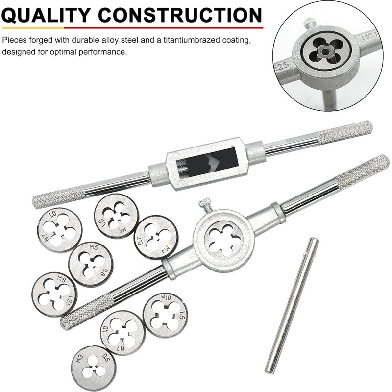 BeHappy 40PCS Tap and Die Set, Metric Size Standard M3
