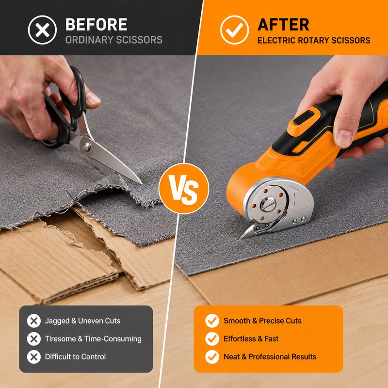Rechargeable Electric Scissors for DIY Cutting – 3.7V Cordless Rotary