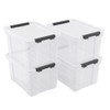 Leendines 4 Pack 22 Quart Plastic Storage Box with Wheels,
