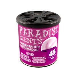 Paradise Scents Perfumed Gel Air Freshener in a 100g tin. Bubblegum scent. Pleasant and long lasting scent. Perfect for Car, Home or Office.