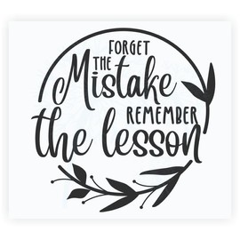 Forget Mistake Remember Lesson Wall Decals Quotes Motivational - Decals for Classroom - Vinyl Wall Art Sticker - Matte Vinyl Wall Decal Sayings for Wall Decor