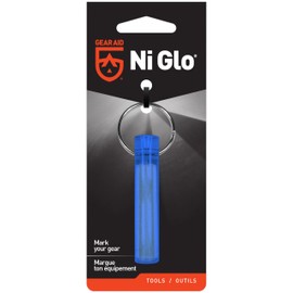 GEAR AID Ni Glo 2” UV Rechargeable Glowing Keychain – Multi-Purpose Glow-in-the-Dark Accessory for Camping, Scuba Diving, Night Fishing, Hiking, Emergency Kits, and Everyday Use, Blue, 1 Pack