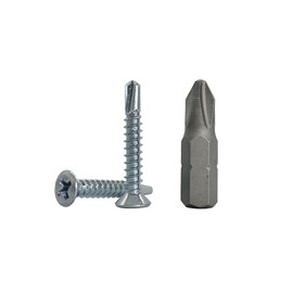 Pack of 400 DIN 7504 P Galvanised Steel 3.9 x 25 mm Screws Self-Tapping Screws (PH) Phillips Countersunk Head Self-Tapping (400, 3.9 x 25 mm)