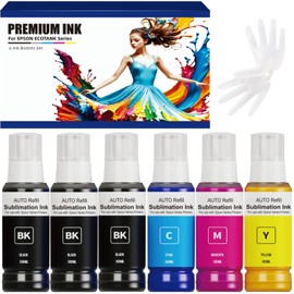 600ml Sublimation Ink Refilled Bottles for ET2400 XP4105 XP4100 ET2720 ET2760 ET2750 ET4800 ET-2800 ET-2803 ET-2850 Inkjet Printers Heat Press Transfer on Mugs T-Shirts