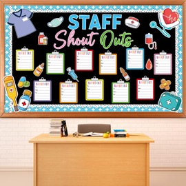 Healthy Staff Shout Outs Bulletin Board Decorations Nurse Staff Shout Outs Bulletin Board Set Appreciation and Recognition DIY Craft Cutouts for Back to School Classroom Healthcare Decor Supplies