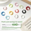 12 Pairs Colorful Plastic Hoop Earrings Clear Sports Earring for