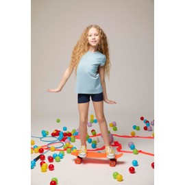 Lilax Girls' Basic Solid Soft Dance Short for Gymnastics or Under Skirts (10 Years, Navy)