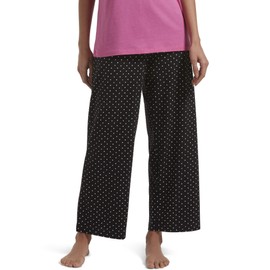 Hue Women's Plus Size SleepWell Basic Printed Knit Performance Sleep Pajama Pant, Made with Temperature Regulating Technology, Black-Rio Dot, 3X