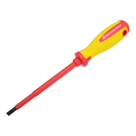 MichaelPro 5.5 x 125mm Slotted Head Insulated Electricians Screwdriver, Professional Slotted VDE Screwdriver with Magnetic Tip, CR-MO Steel | MP002032