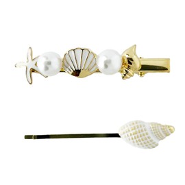 Campanula 327 Hair Clip & Hairpin Set, Marine, White, Storage Bag Included, Stylish, Adult Hair Accessory