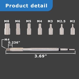 Heat Set Insert Tool,Soldering Iron Tips Come with Thread inserts M2 M2.5 M3 M4 M5 M6 M8,Compatibe with C245 Soldering iron,3D Printing Tools