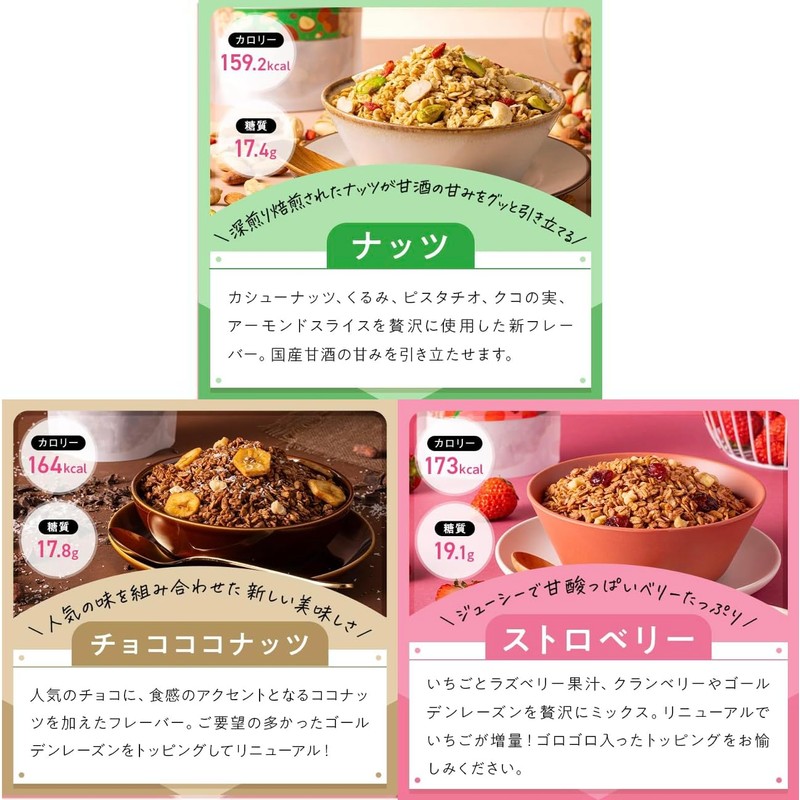 AMAGURA Whole Amazake Granola Rich, 5.6 oz (160 g) x