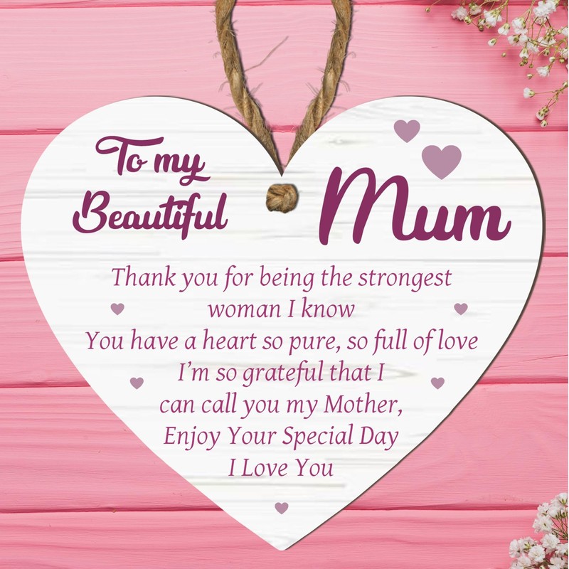 Pixie's Gift Mum's Heartfelt Keepsake: Handcrafted Wooden or Acrylic Heart