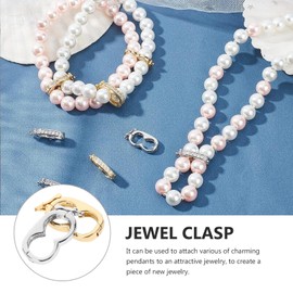 Healifty 2pcs Necklace Bracelet with Connector Clasp Connecting Echancer Making for Jewelry Pearl Diamond Supplies Mini Clasps Craft Multi-Strand Chain Shortener Push Buckles DIY Copper