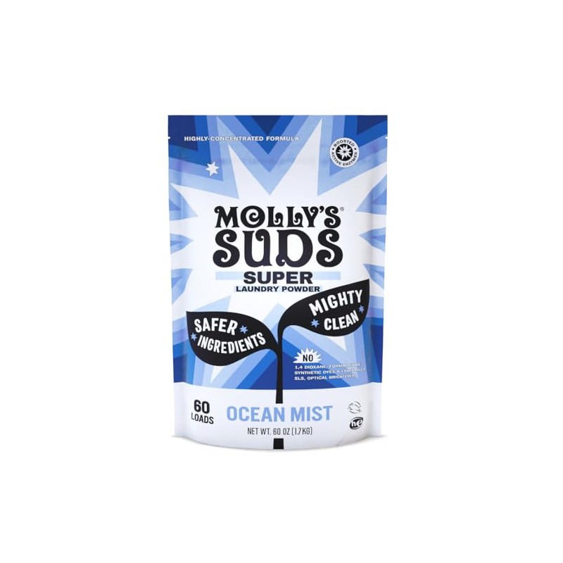 Molly's Suds Super Powder Detergent | Extra Strength Laundry Soap,