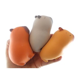 All 3 Capybara Squishy Squeeze Stress Ball Soft Doh Filling - Like Shaving Cream - Sensory, Fidget Toy (Set of All 3 Colors)