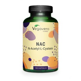 Vegavero NAC Supplement | 100% Pure N-Acetyl-Cysteine 600 mg | Lab Tested, NO Additives | 180 Capsules | Vegan