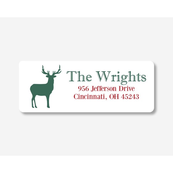 60ct - Christmas Address Labels, Christmas Return Address Labels, Reindeer