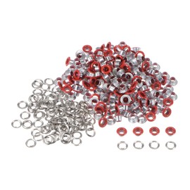 Kozelo Grommets Kit 200set-[4.5mm 3/16" Hole] Metal Eyelets Grommet Tool for Shoes Clothes DIY Project Use, Tiny Grommet, Red