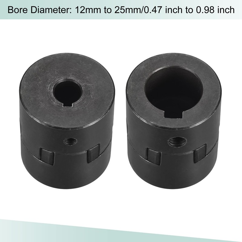 sourcing map Flexible Coupling Shaft 12 mm to 25 mm