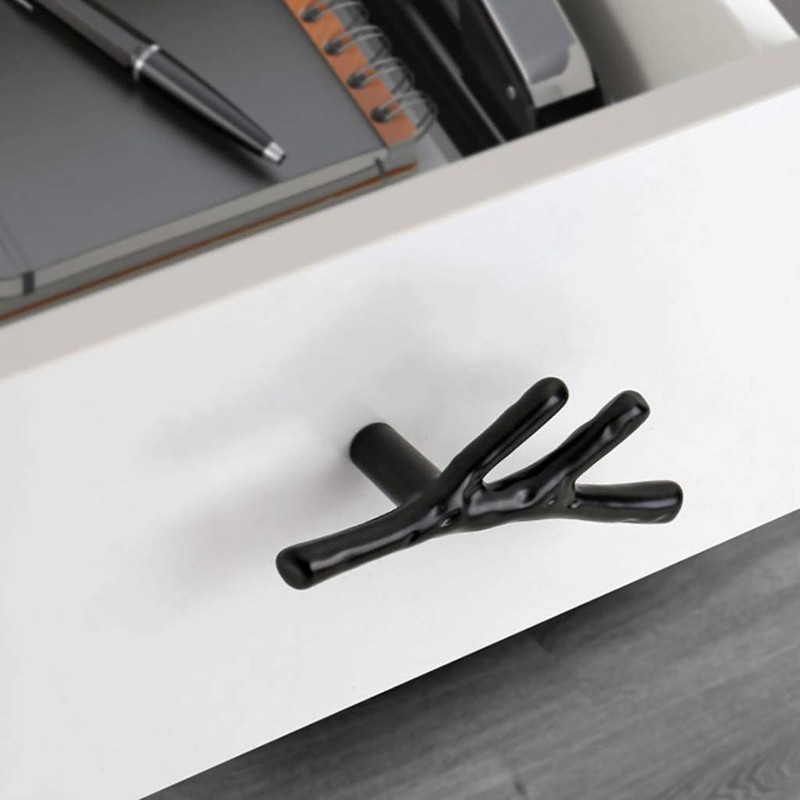 ESreake 4 Pack Single Hole Branch Knobs Vintage Tree Twig