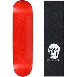 Moose Skateboard Deck Blank Stained Red 8.25" Skull Grip