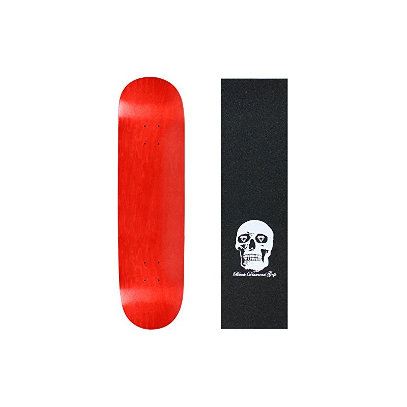 Moose Skateboard Deck Blank Stained Red 8.25" Skull Grip