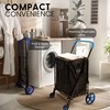 SereneLife Large Folding Utility Shopping Cart with Removable Liner –