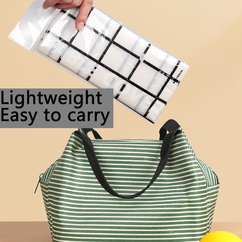 HanYun White Check Table Cloth, Plastic Tablecloth 137x180cm Plastic Table