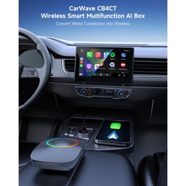 ATOTOOUT AI Box - Android Magic Box for Wireless Carplay & Android Auto, 2GB+16GB Car Streaming Box with Dual WiFi, Dual Bluetooth, AI Assistant, HDMI Output, USB, Plug & Play, OTA, CB4 (Gray)